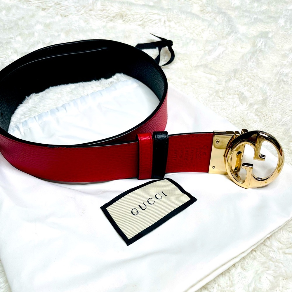 Authentic Gucci Belt (reservable) Black &Red w/Gold buckle (Accepting offers)